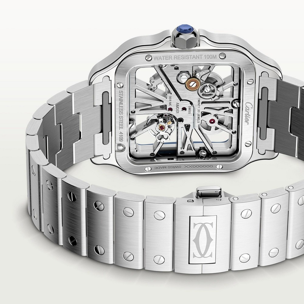 Đồng Hồ Cartier Santos De Cartier Large Watch Nam Xám Xanh